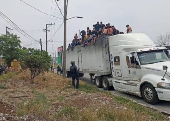 Aseguran a 280 migrantes hacinados en tráiler en Veracruz