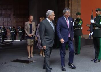 AMLO recibe al presidente de Ecuador Guillermo Lasso, en Palacio Nacional