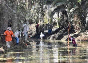 Rescatan antiguo canal de centro de Tláhuac