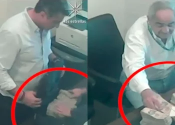 Captan a funcionarios de Layda Sansores recibiendo fajos de billetes