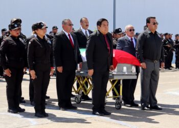 Despide con honores la SSP Tamaulipas a policía fallecido en cumplimiento de su deber