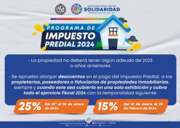 Otorgan descuentos en pago del impuesto predial 2024