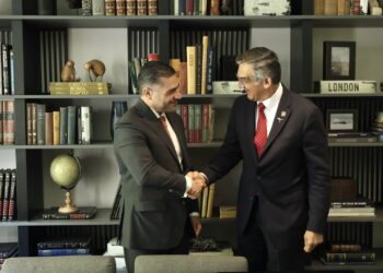 Se reúnen Américo Villarreal y Omar García Harfuch para tratar temas de seguridad en Tamaulipas