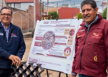 Supervisa Ricardo Moreno aplicación de concreto ecológico en avenidas de Toluca