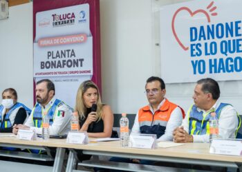 Sella Ricardo Moreno alianza con Danone para rehabilitar espacios públicos de Toluca