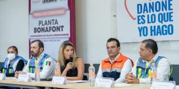 Sella Ricardo Moreno alianza con Danone para rehabilitar espacios públicos de Toluca