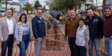 Supervisan Ricardo Moreno y Horacio Duarte obras del Colector Pluvial que buscan poner fin a inundaciones