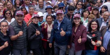 Gobernadora Delfina Gómez y alcalde Ricardo Moreno dan banderazo de arranque a pavimentación intensiva en Gómez Farías