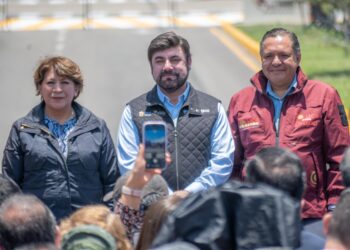 Inauguran gobernadora Delfina Gómez y alcalde Ricardo Moreno mejoramiento urbano de vialidades.