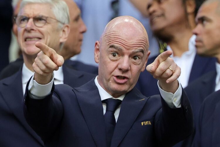MIAMI (United States), 25/06/2026.- FIFA President Gianni Infantino gestures as he attends the FIFA World Cup 2026 group stage match Scotland against Brazil, in Miami, Florida, USA, 24 June 2026. (Brasil) EFE/EPA/CRISTOBAL HERRERA-ULASHKEVICH