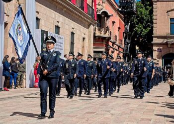 Participa Policía de la Capital en Desfile Cívico Militar de San Luis Potosí