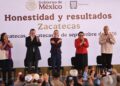 David Monreal Recibe a Claudia Sheinbaum en Zacatecas ; más de 15 mil personas la acompañan en su gira por el segundo informe