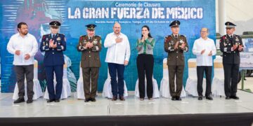 Clausura secretario general de Gobierno exposición militar La Gran Fuerza de México